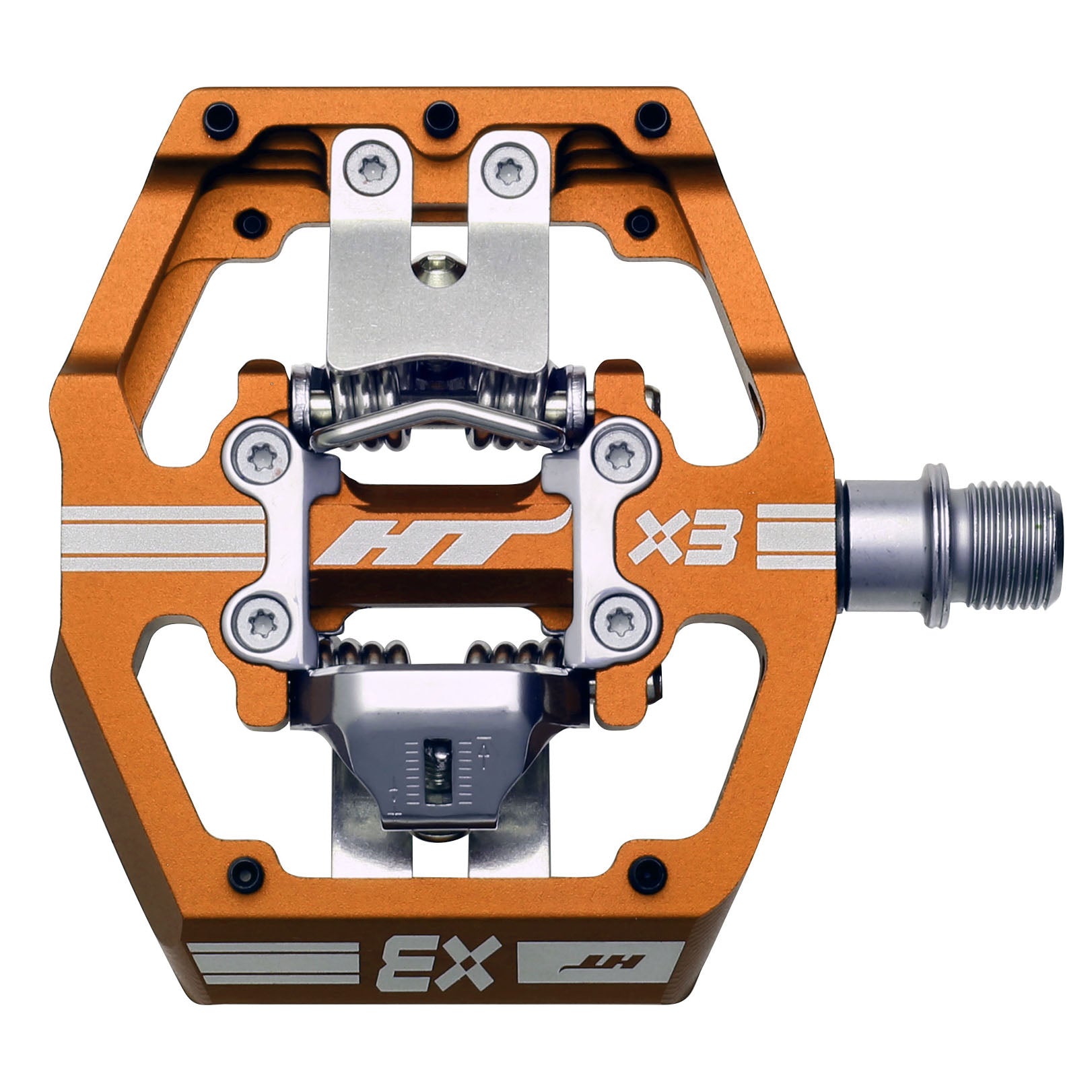 HT Components X3 Clipless Platform MTB Pedals - Root Beer